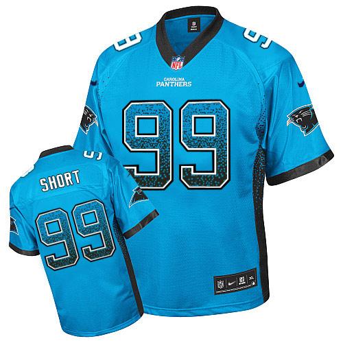 Nike Panthers #99 Kawann Short Blue Alternate Men's Stitched NFL Elite Drift Fashion Jersey - Click Image to Close